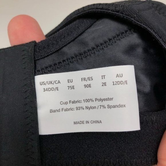 WINGSLOVE Black No Wire Sports Bra Size 34DD - Picture 4 of 8